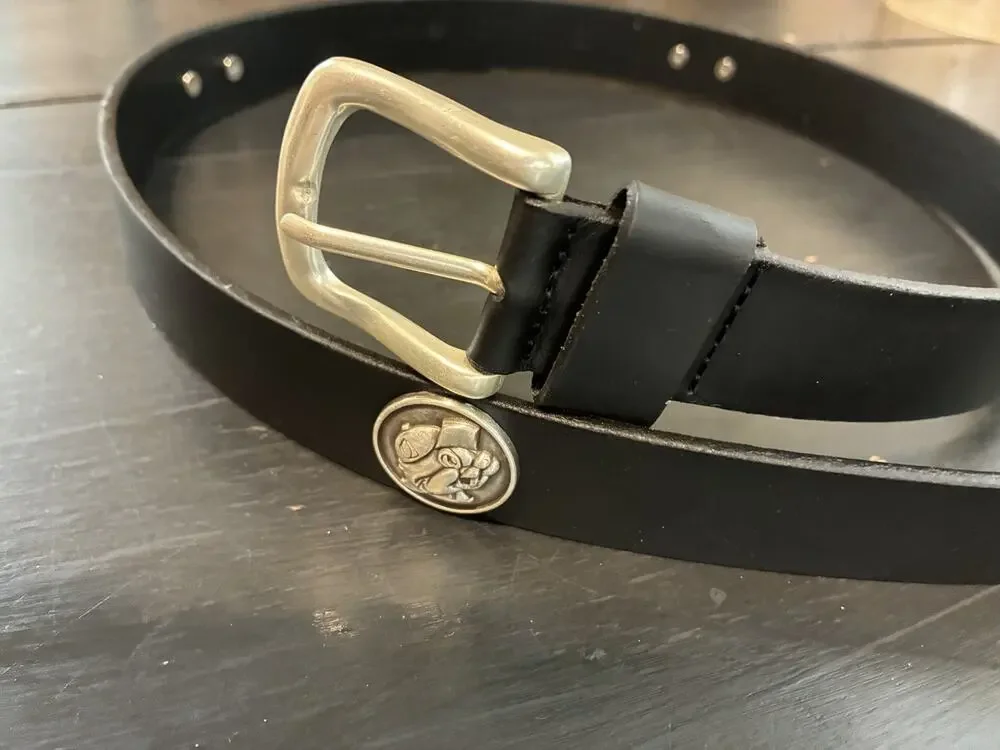Black Genuine Leather Belt With 4 Buc-ee’s Conchos Sizes 30, 32, 38 New